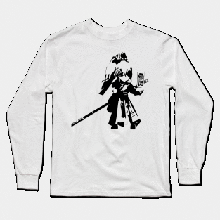 Taoist (master of harmony) minimal silhouette white Long Sleeve T-Shirt